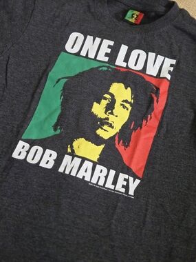 Bob Marley 'One Love' Short Sleeve Tee - Charcoal